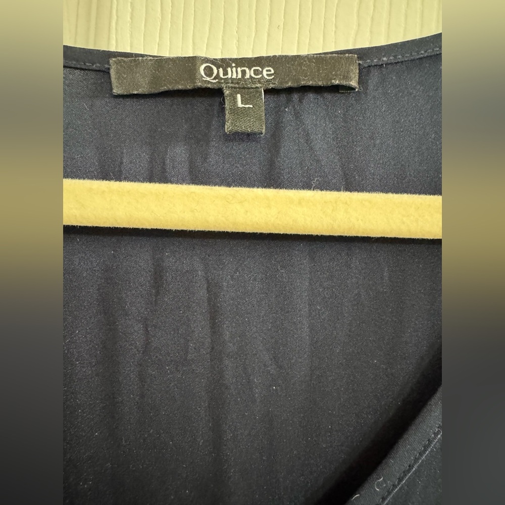 Quince Deep Navy Blue Silk Tank Top - Picture 3 of 3